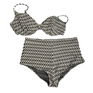 NWT Summer of 78 Black and White Harley & Paris bikini top & bottoms